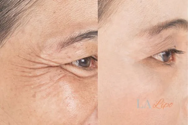 Before and after results of woman - HI-fu wrinkles reduction treatment Cricklewood
