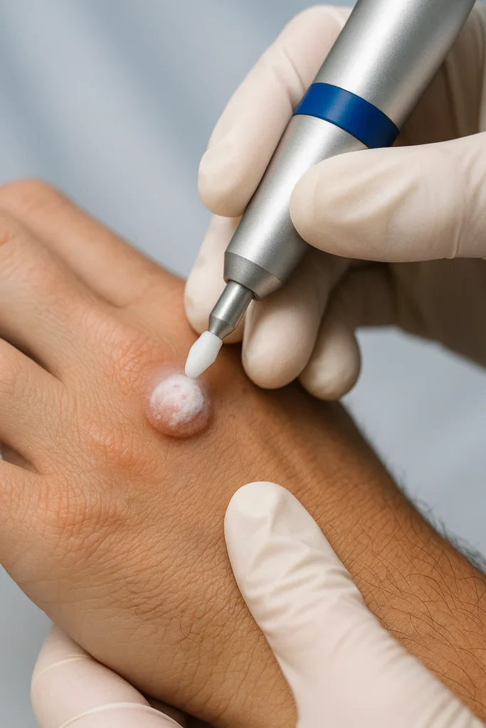 example of wart removal Cricklewood using cryopen