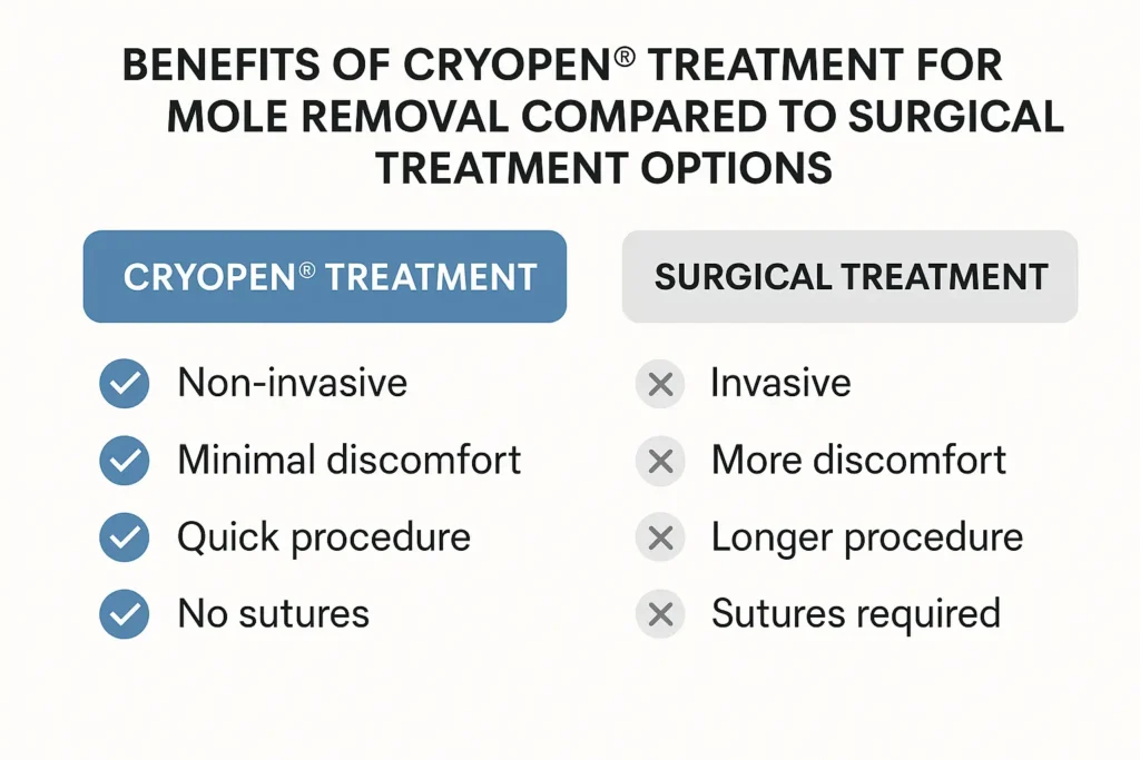 Benefits of facial mole removal Cricklewood - call our team today to book a consultation